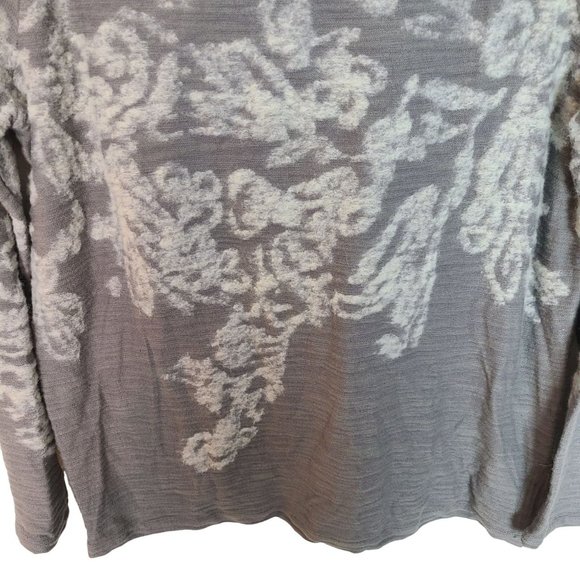 J. Jill Womens MP Gray Floral Long Sleeves Wool Blend Pullover Sweater NWT - Picture 3 of 9